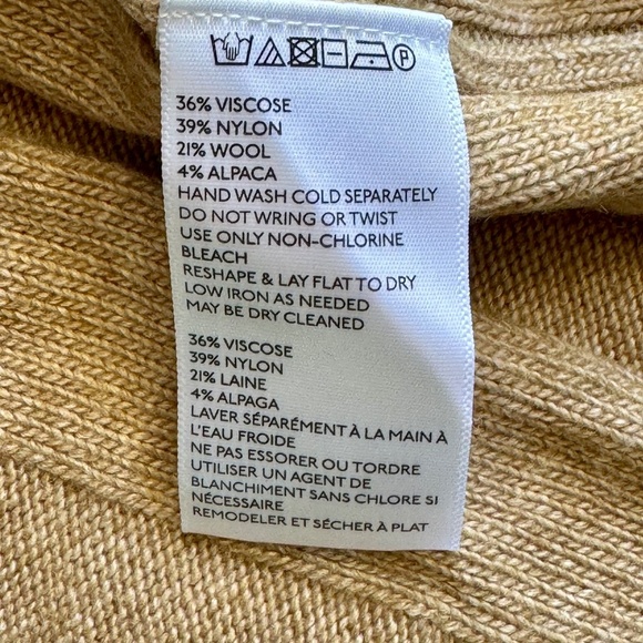 Anthropologie Arseneau Ribbed Sweater Dress Camel Teal Trim Size M - Picture 5 of 11